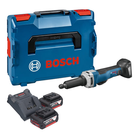 Bosch GGS 18V-23 PLC Smerigliatrice diritta professionale a batteria 18 V brushless + 2x batteria ricaricabile 5,0 Ah + caricabatterie + L-Boxx