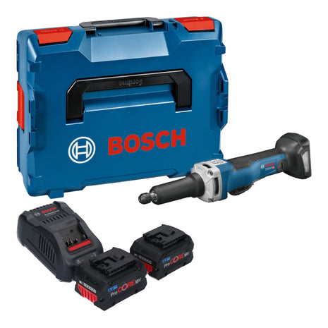 Bosch GGS 18V-23 PLC Professional amoladora recta a batería 18 V sin escobillas + 2x batería ProCore 8,0 Ah + cargador + L-Boxx