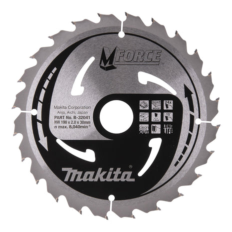 Makita CSMX19024G M-FORCE Kreissägeblatt 190 x 30 x 2,0 mm 24 Zähne ( B-32041 ) für Holz