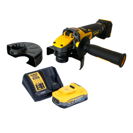 Akumulatorowa szlifierka kątowa DeWalt DCG 416 VS H1 18 V 125 mm bezszczotkowa + 1x akumulator PowerStack 5,0 Ah + ładowarka