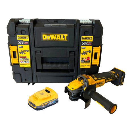 DeWalt DCG 409 NT Meuleuse d'angle sans fil 18 V 125 mm Brushless + 1x batterie Powerstack 1,7 Ah + TSTAK - sans chargeur