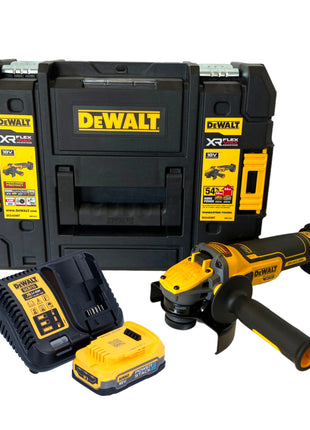 DeWalt DCG 409 E1T Meuleuse d'angle sans fil 18 V 125 mm Brushless + 1x batterie Powerstack 1,7 Ah + chargeur + TSTAK