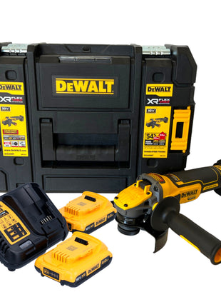 DeWalt DCG 409 D2T Meuleuse d'angle sans fil 18 V 125 mm Brushless + 2x batterie 2,0 Ah + chargeur + TSTAK