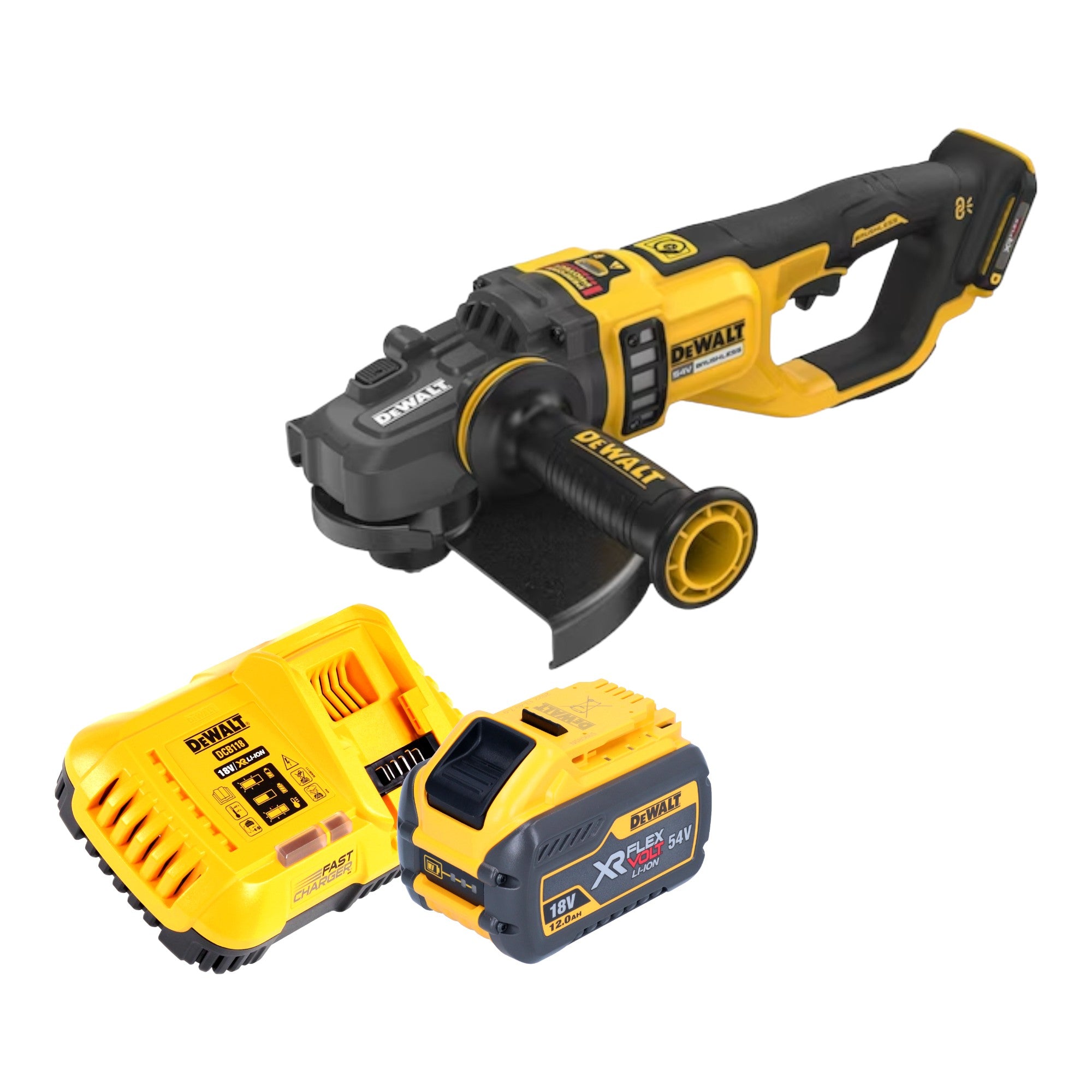 DeWalt DCG 460 Y1 Akku Winkelschleifer 54 V 230 mm 1x Akku 12 0 Ah Ladegeraet 0 - toolbrothers