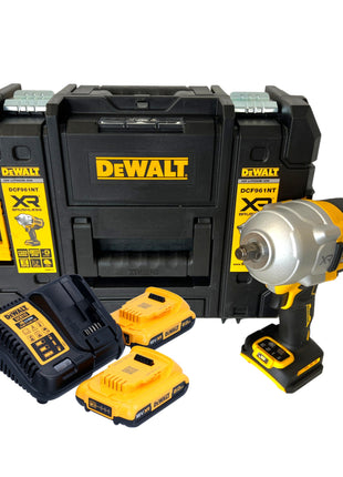 Akumulatorowy klucz udarowy DeWalt DCF 961 D2T 18 V 1632 Nm 1/2" bezszczotkowy + 2x akumulator 2,0 Ah + ładowarka + TSTAK