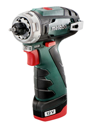 Metabo Powermaxx BS Basic Set Perceuse-visseuse sans fil 12 V 34 Nm ( 600080710 ) + 2x batterie 2,0 Ah + chargeur + 41 pcs. kit d'accessoires + coffret