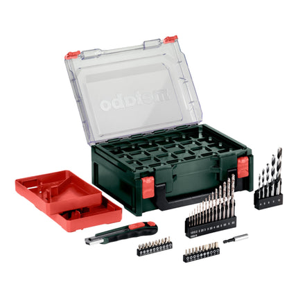 Metabo Powermaxx BS Basic Set trapano avvitatore a batteria 12 V 34 Nm ( 600080710 ) + 2x batteria ricaricabile 2,0 Ah + caricatore + set di accessori da 41 pezzi + valigetta