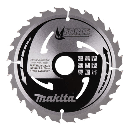 Lama circolare Makita M-FORCE 185 x 30 x 2,0 mm 24 denti ( B-32035 ) per legno