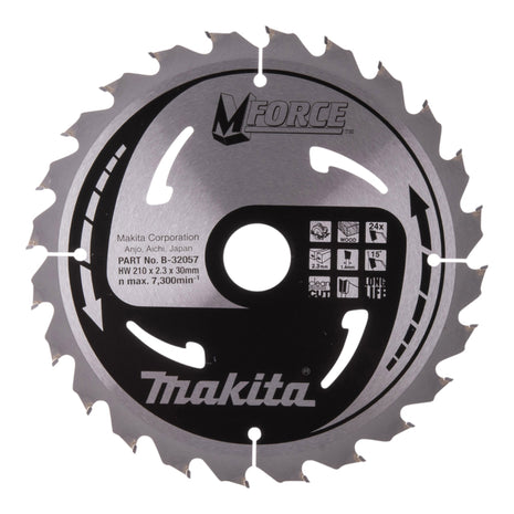 Tarcza pilarska Makita M-FORCE 210 x 30 x 2,3 mm 24 zęby ( B-32057 ) do drewna