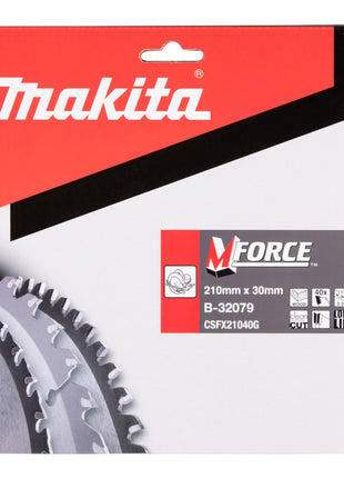 Tarcza pilarska Makita M-FORCE 210 x 30 x 2,3 mm 40 zębów ( B-32079 ) do drewna