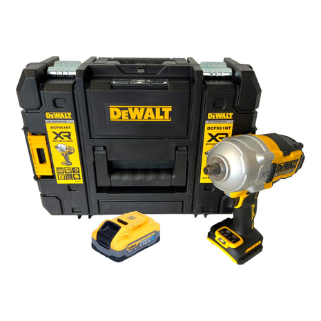 Akumulatorowy klucz udarowy DeWalt DCF 961 NT 18 V 1632 Nm 1/2" bezszczotkowy + 1x akumulator Powerstack 5,0 Ah + TSTAK - bez ładowarki