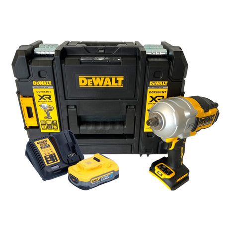 Avvitatore a impulsi a batteria DeWalt DCF 961 H1T 18 V 1632 Nm 1/2" senza spazzole + 1x batteria Powerstack 5,0 Ah + caricatore + TSTAK