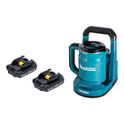 Makita DKT 360 Y2 Bouilloire 36 V ( 2x 18 V ) 0,8 L + 2x batterie 1,5 Ah - sans chargeur