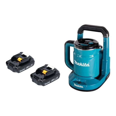 Makita DKT 360 Y2 Bouilloire 36 V ( 2x 18 V ) 0,8 L + 2x batterie 1,5 Ah - sans chargeur