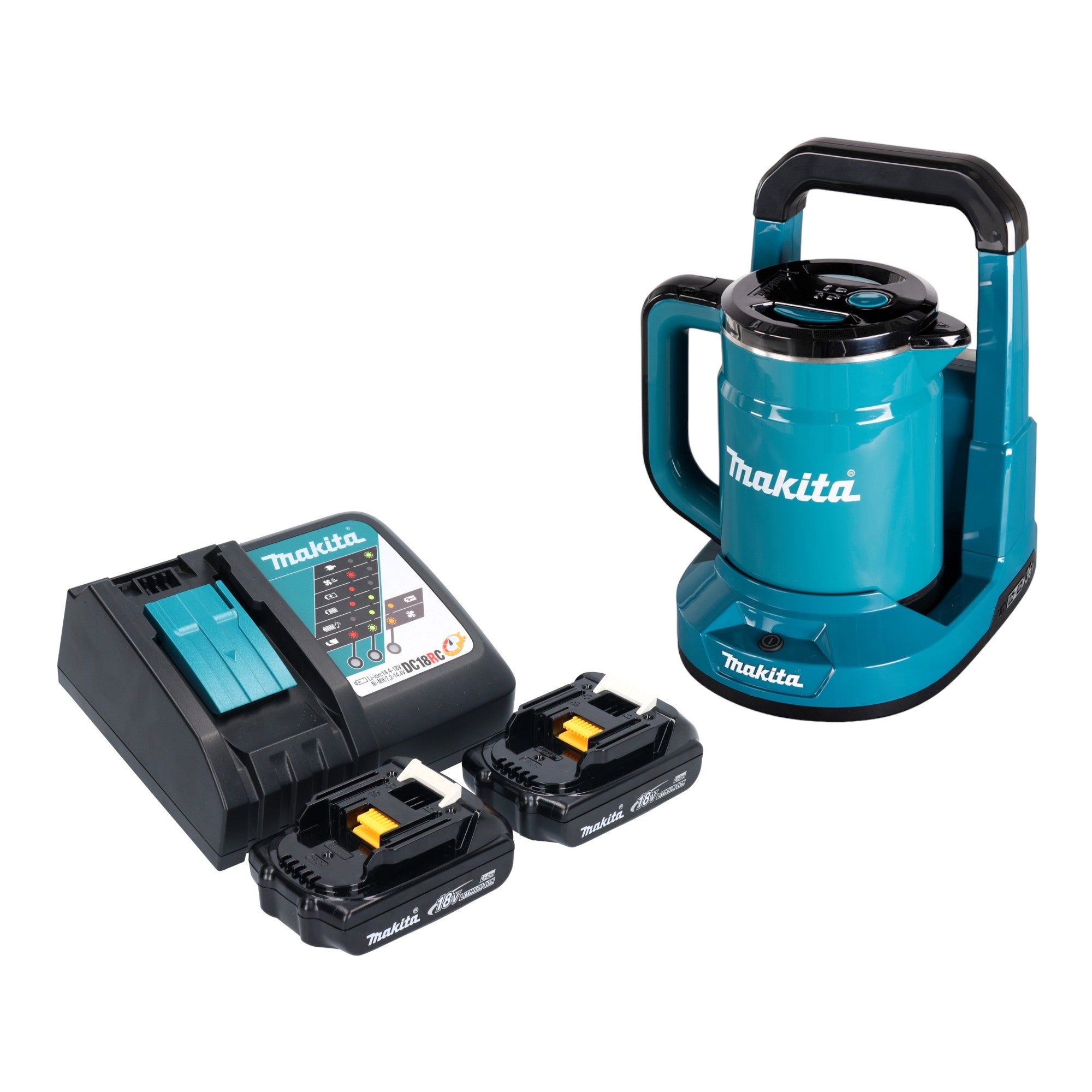 Makita DKT 360 RY2 Akku Wasserkocher 36 V 2x 18 V 0 8 L 2x Akku 1 5 Ah Ladegeraet 0 - toolbrothers