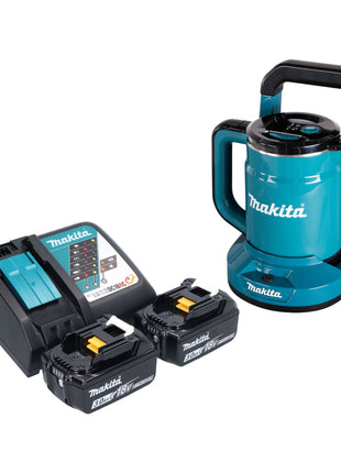 Makita DKT 360 RF2 Bouilloire 36 V ( 2x 18 V ) 0,8 L + 2x batterie 3,0 Ah + chargeur