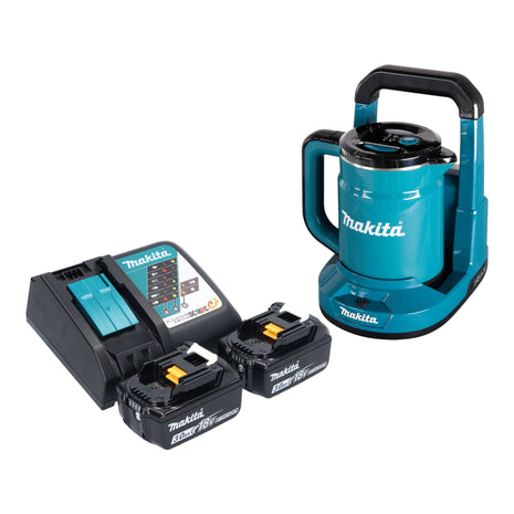 Makita DKT 360 RF2 Bouilloire 36 V ( 2x 18 V ) 0,8 L + 2x batterie 3,0 Ah + chargeur