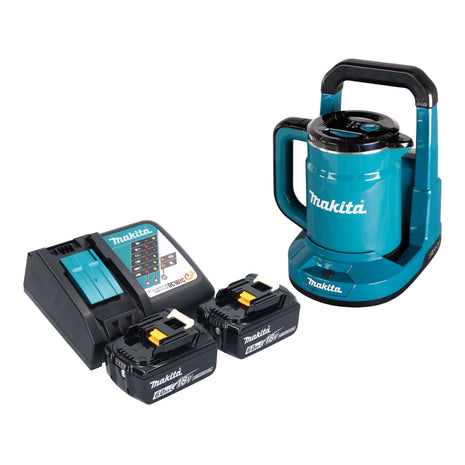 Makita DKT 360 RG2 Bouilloire sans fil 36 V ( 2x 18 V ) 0,8 L + 2x batterie 6,0 Ah + chargeur