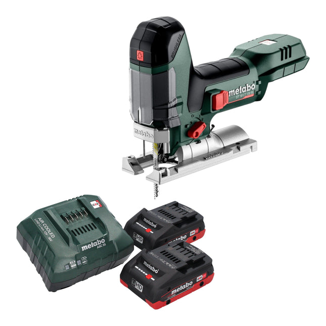 Seghetto alternativo a batteria Metabo ST 18 LT 130 BL 18 V 130 mm senza spazzole + 2x batteria LiHD 4,0 Ah + caricatore