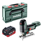 Metabo ST 18 LT 130 BL seghetto alternativo a batteria 18 V 130 mm senza spazzole + 1x batteria LiHD 5,5 Ah + metabox - senza caricabatterie