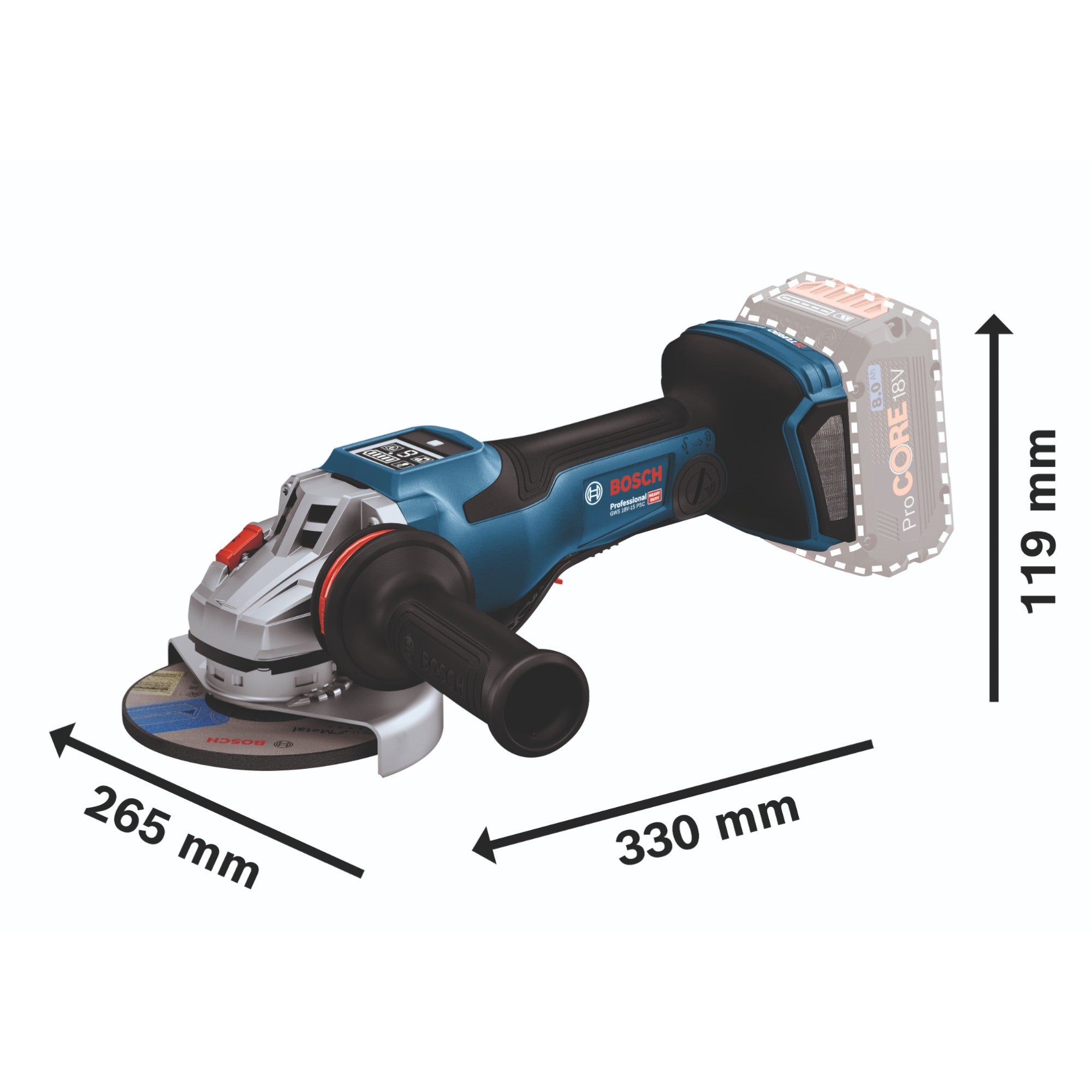 Bosch GWS 18V 15 PSC Professional Akku Winkelschleifer 18 V 125 mm BITURBO Brushless 1x Akku 5 0 Ah Ladegeraet L Boxx 4 - toolbrothers