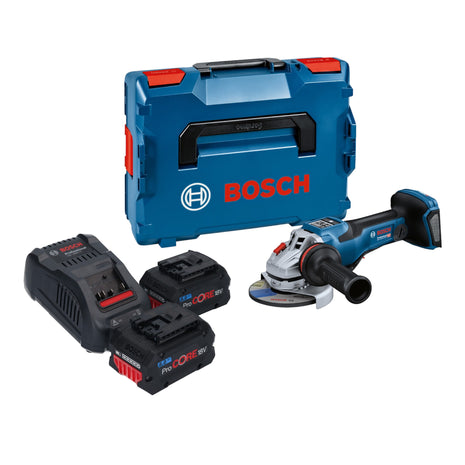 Bosch GWS 18V-15 PSC Profesjonalna akumulatorowa szlifierka kątowa 18 V 125 mm BITURBO Brushless + 2x akumulator ProCORE 8,0 Ah + ładowarka + L-Boxx