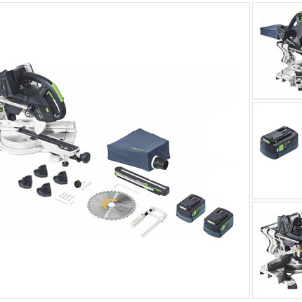 Festool KSC 60 EB-Basic KAPEX Troncatrice a batteria 18 V / 36 V 216 mm Brushless + 2x batteria 5,0 Ah - senza caricabatterie