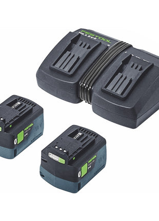 Sierra tronzadora de batería Festool KSC 60 EB-Basic KAPEX 18 V / 36 V 216 mm sin escobillas + 2 baterías 5,0 Ah + cargador doble