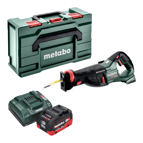 Metabo SSEP 18 LT BL Scie sabre sans fil 18 V 32 mm Brushless + 1x batterie LiHD 10,0 Ah + chargeur + Metabox