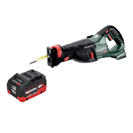 Sierra sable de batería Metabo SSEP 18 LT BL 18 V 32 mm sin escobillas + 1x batería LiHD 10,0 Ah - sin cargador