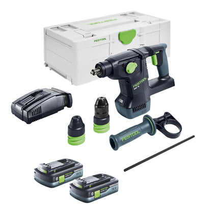 Martello combinato a batteria Festool KHC 18 EB-Basic 18 V 2,6 J SDS-Plus Brushless + 2x batteria ricaricabile 4,0 Ah + caricatore rapido + systainer
