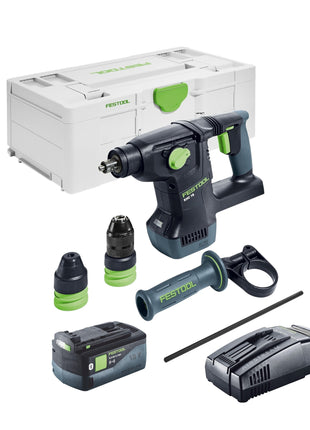 Festool KHC 18 EB-Basic akumulatorowy młot kombi 18 V 2,6 J SDS-Plus bezszczotkowy + 1x akumulator 5,0 Ah + szybka ładowarka + systainer