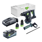 Martello combinato a batteria Festool KHC 18 EB Basic 18 V 2,6 J Plus Brushless + 1x batteria ricaricabile 8,0 Ah + caricatore rapido + systainer