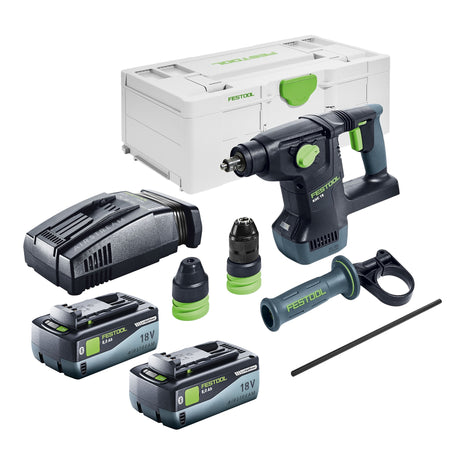 Festool KHC 18 EB-Basic Marteau combiné sans fil 18 V 2,6 J SDS-Plus Brushless + 2x batterie 8,0 Ah + chargeur rapide + Systainer