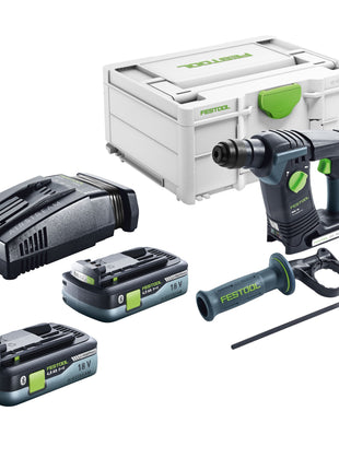 Festool BHC 18-Basic taladro percutor inalámbrico 18 V 1,8 J SDS Plus Brushless + 2x baterías 4,0 Ah + cargador rápido + systainer