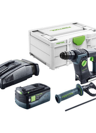 Festool BHC 18-Basic Marteau perforateur sans fil 18 V 1,8 J SDS Plus Brushless + 1x batterie 5,0 Ah + kit de charge rapide + Systainer