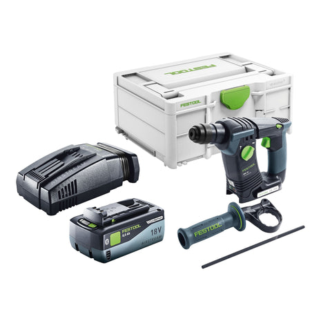 Akumulatorowa wiertarko-wkrętarka udarowa Festool BHC 18-Basic 18 V 1,8 J SDS Plus Brushless + 1x akumulator 8,0 Ah + szybka ładowarka + systainer