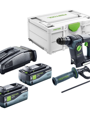 Festool BHC 18-Basic Marteau perforateur sans fil 18 V 1,8 J SDS Plus Brushless + 2x batterie 8,0 Ah + chargeur rapide + Systainer