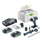 Festool TPC 18 4 I Basic Set Akku Schlagbohrschrauber 18 V 75 Nm Brushless 2x Akku 4 0 Ah Schnellladegeraet Systainer 0 - toolbrothers