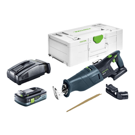 Festool RSC 18 EB-Basic akumulatorowa pilarka szablasta 18 V bezszczotkowa + 1x akumulator 4,0 Ah + szybka ładowarka + systainer