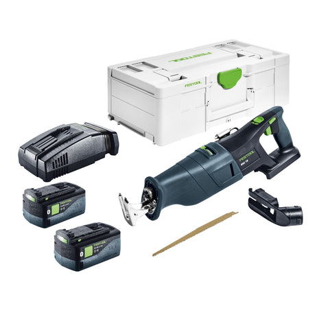 Festool RSC 18 EB-Basic Scie sabre sans fil 18 V Brushless + 2x batterie 5,0 Ah + chargeur rapide + Systainer