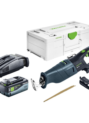 Sierra sable de batería Festool RSC 18 EB-Basic 18 V sin escobillas + 1x batería 8,0 Ah + cargador rápido + systainer