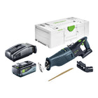 Sierra sable de batería Festool RSC 18 EB-Basic 18 V sin escobillas + 1x batería 8,0 Ah + cargador rápido + systainer