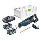 Festool RSC 18 EB-Basic Sega a gattano 18 V Brushless + 2 batterie 8,0 Ah + caricabatteria rapido + Systainer