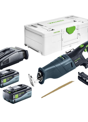 Festool RSC 18 EB-Basic Scie sabre sans fil 18 V Brushless + 2x batterie 8,0 Ah + chargeur rapide + Systainer