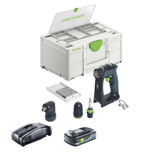 Trapano avvitatore a batteria Festool CXS 18-Basic Basic 18 V 40 Nm senza spazzole + 1x batteria ricaricabile 4,0 Ah + caricatore rapido + systainer