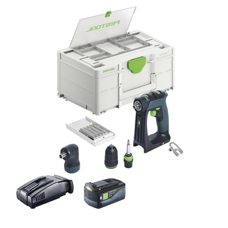 Festool CXS 18-Basic-Set Perceuse-visseuse sans fil 18 V 40 Nm Brushless + 1x batterie 5,0 Ah + chargeur rapide + Systainer