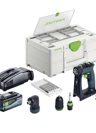 Festool CXS 18-Basic-Set akumulatorowa wiertarko-wkrętarka 18 V 40 Nm bezszczotkowa + 1x akumulator 8,0 Ah + szybka ładowarka + systainer