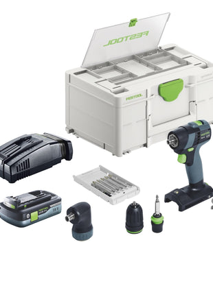 Festool TXS 18-Basic-Set akumulatorowa wiertarko-wkrętarka 18 V 40 Nm bezszczotkowa + 1x akumulator 4,0 Ah + szybka ładowarka + systainer