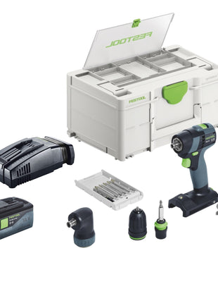 Festool TXS 18-Juego básico taladro atornillador inalámbrico 18 V 40 Nm sin escobillas + 1x batería 5,0 Ah + cargador rápido + systainer